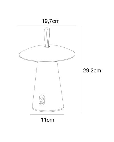 Настільна LED лампа Nordlux Ara To-Go акумуляторна вулична 2W 3000K IP54 USB пісочний 2318245008
