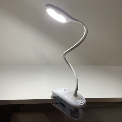 Настільна LED лампа акумуляторна Lebron L-TL-L-Clip-46 з нічником 5W 4100К біла 15-13-46