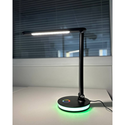 Настільна LED лампа Goldlux Neptun акумуляторна 7W 4000К+RGB IP20 USB чорний 325044