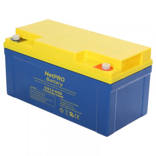 Аккумулятор свинцово-кислотный NetPRO Deep Cycle AGM CS12-65D 12В 65Ач (NEW) bat-netpro-cs-12-65dn