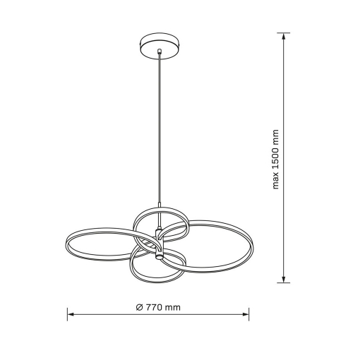 LED світильник підвісний Goldlux Ribbon 37W 4000K чорний 335982
