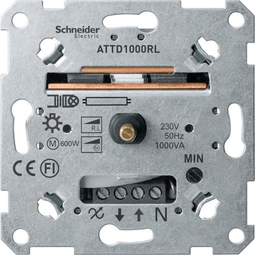 Механізм поворотно-натискного світлорегулятора Schneider 60-1000 Вт для індуктивного навантаження (RL) MTN5135-0000