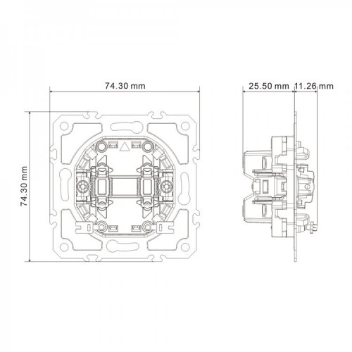 Вимикач Ardero EV112L-C Soft двоклавішний з підсвічуванням шампань 8731