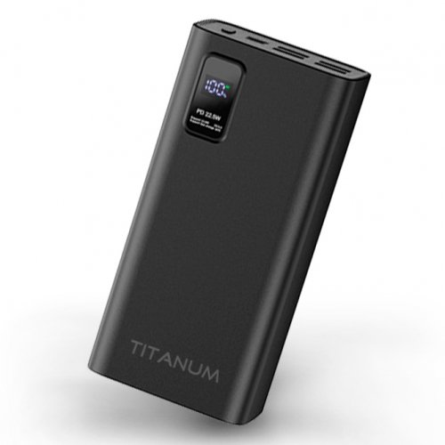 Портативний зарядний пристрій (повербанк) TITANUM 728S 30000mAh 22.5W Black TPB-728S-B