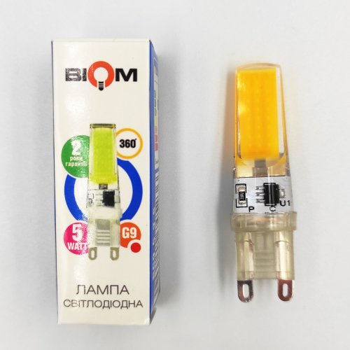 LED лампа Biom G9 5W 3000K BG9-5-3-S 1374