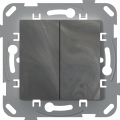 Кнопка-выключатель Plank 2кл без фиксации антимикробный базальт PLK0420731