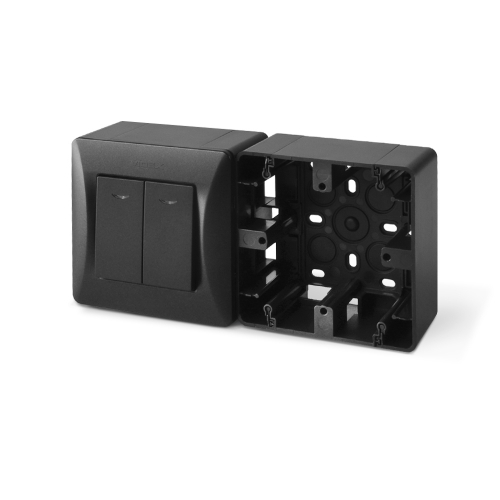 Коробка накладного монтажа одинарная черный графит VIDEX BINERA VF-BNMB1-BG