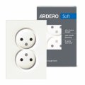 Розетка Ardero ER112-W Soft двойная без заземления белая 8631