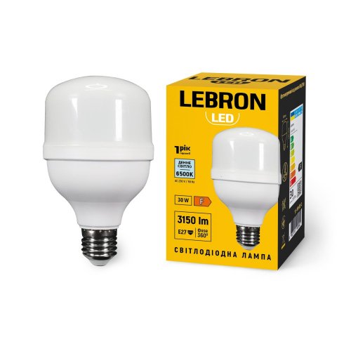 LED лампа Lebron 30W Е27 6500K L-A100-3065 11-18-03