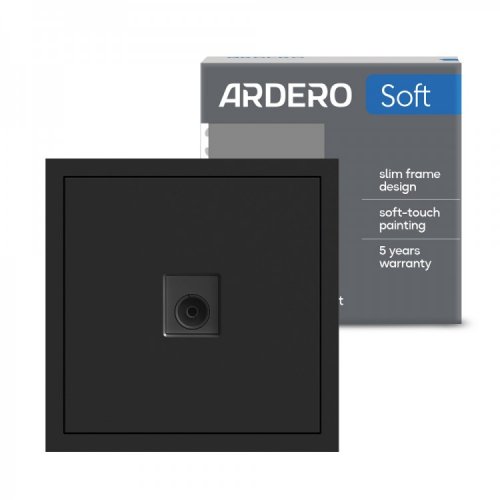 Розетка Ardero ER141TV-B Soft одинарна телевізійна чорна 8644