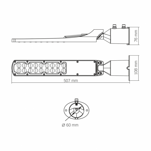 LED светильник уличный консольный VIDEX 50W 5000K VL-SLE18-0505