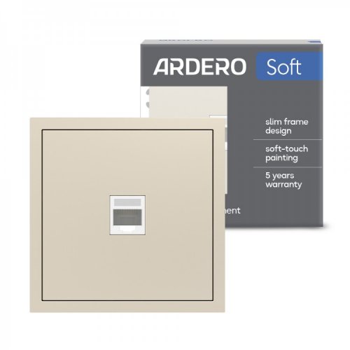 Розетка Ardero ER151PC-C Soft одинарна комп'ютерна шампань 8678