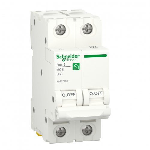 Автоматичний вимикач Schneider 2P Resi9 63A B 6kA R9F02263