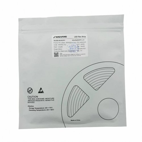 LED стрічка Rishang SMD2835 120шт/м 8W/м IP33 24V 4000K RL05C0TC-L-S 21036