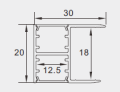 Комплект профіль алюм. LT 104 2-х стороннього світіння для ДСП + розсіювач матовий LT-104-3 51401