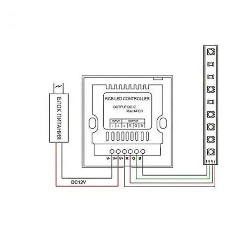 Контроллер LT RGB 12А 12-24V 144W для светодиодной ленты 071004