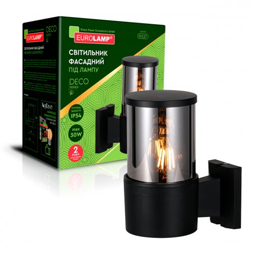 Уличный светильник Eurolamp DECO C Е27 IP54 черный BRA-1xE27(DECO)C