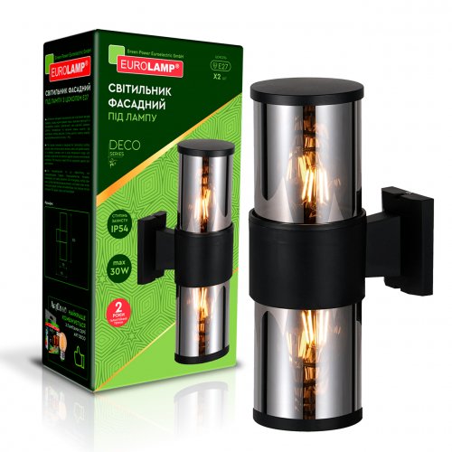 Уличный светильник Eurolamp DECO C 2xЕ27 IP54 черный BRA-2xE27(DECO)C