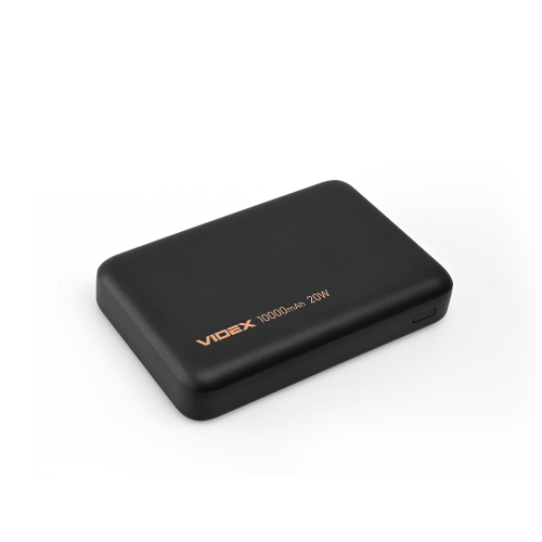 Портативное зарядное устройство (повербанк) Videx 10000mAh PD20W с беспроводной зарядкой Black VPB-331-B