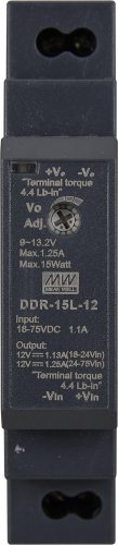 Изолированный DC/DC-преобразователь Mean Well на DIN-рейку 15W 1.25A 12V DDR-15L-12