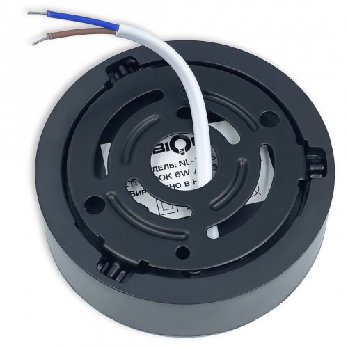 LED світильник накладний Biom 6W 5000К IP40 круглий чорний NL-2-R6-B-5 25794