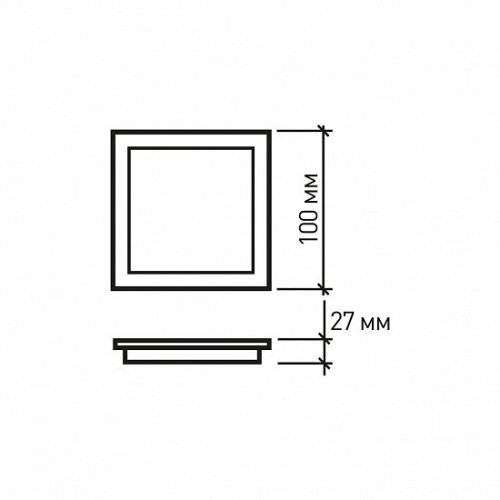 LED cветильник Eurolamp 6W 4000K квадрат LED-DLS-6/4(glass)