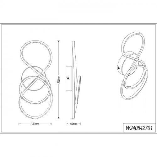 Світильник настінний Zuma Line ZEPHYRA 12.5W 3000К чорний W240842701