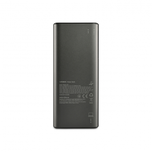 Портативний зарядний пристрій (повербанк) Videx 20000mAh 130W +Display VPB-323-B