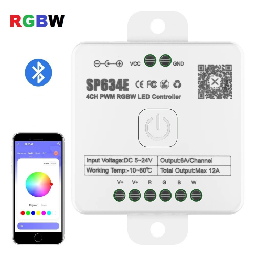 Контроллер LT SPI smart+Bluetooth RGBW 12A 144W 5-24V SP634E 71048