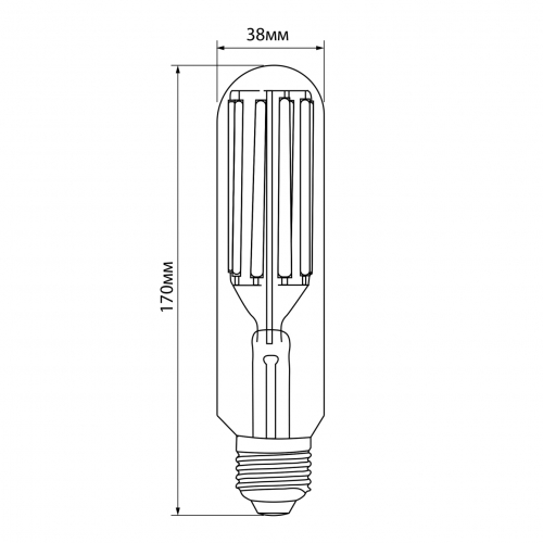 Світлодіодна LED лампа Videx Filament T38F 24W 5000K E27 VL-T38F-24275