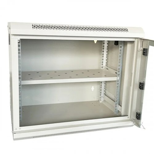 Шафа серверна настінна Gear 19 9U з полицею 530x400x450 сірий GWMSN-9U-530-400G