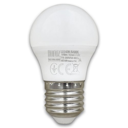 Світлодіодна LED лампа Horoz кулька ELITE-6 6W E27 6400K 001-005-0006-041