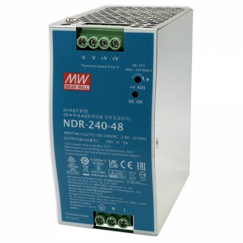 Блок питания на DIN-рейку Mean Well 240W 5A 48V NDR-240-48