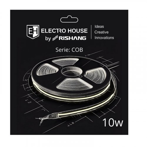 LED стрічка ElectroHouse СОВ 320шт/м 10W/м IP20 24V 6500K EH-STR03RS-COB