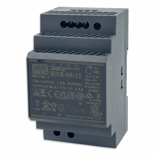 Блок питания Mean Well на DIN-рейку 60W 4.5A 12V HDR-60-12