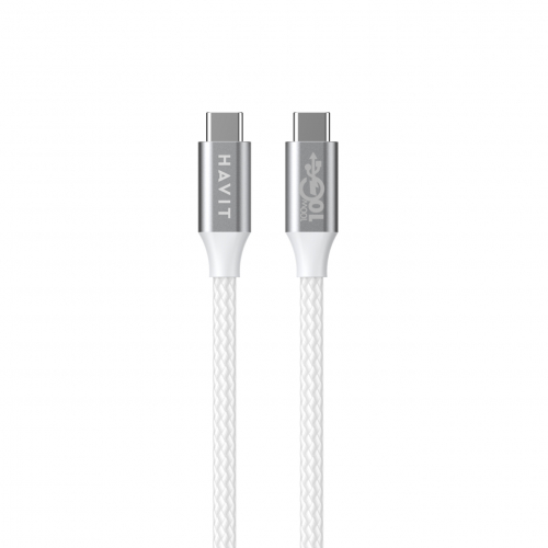 Кабель з'єднувальний зарядний HAVIT USB-C - USB-C PD100W 5A 1м White HV-CB6290