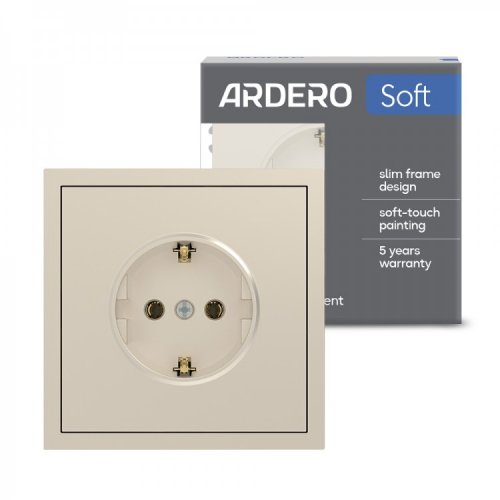 Розетка Ardero ER121-C одинарна з заземленням шампань 8673