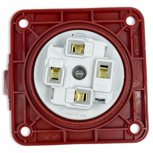 Розетка силова промислова TP Electric 4x32A 3P+PE із заземленням 75x75 пряма 60-40-90
