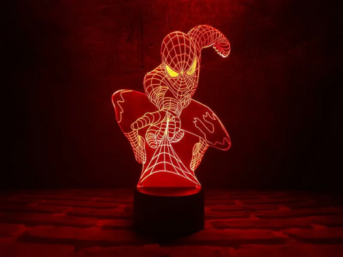 3D светильник "Человек-паук" с пультом+адаптер+батарейки (3ААА) 05-014