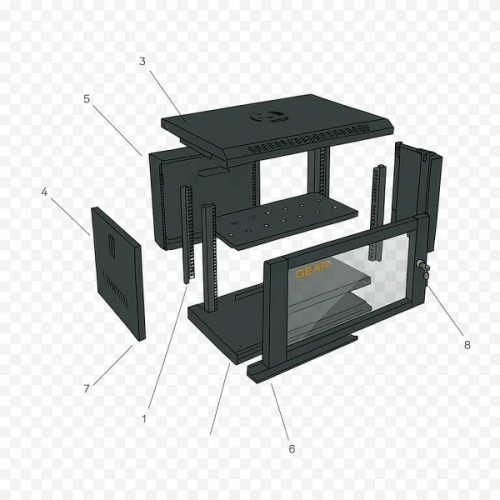 Шафа серверна настінна Gear 19 9U з полицею GWMSN-9U-600-450