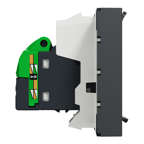 Розетка компьютерная, RJ45, одиночная, кат. 5е UTP, 2-мод., Schneider Unica New NU341154 антрацит