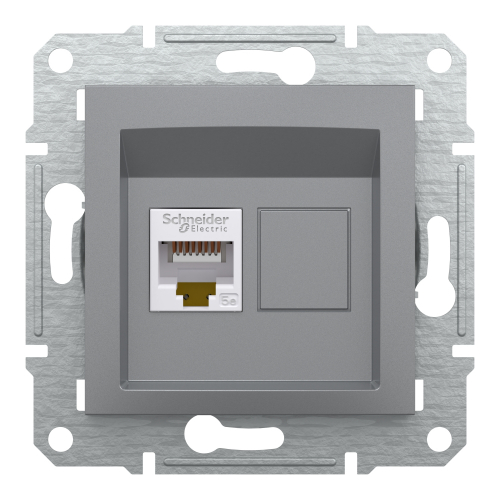 Розетка компьютерная RJ45 кат.5е UTP Schneider Asfora Сталь EPH4300162