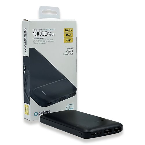 Портативний зарядний пристрій (повербанк) PLATINET 10000mAh BLACK PMPB10W705B