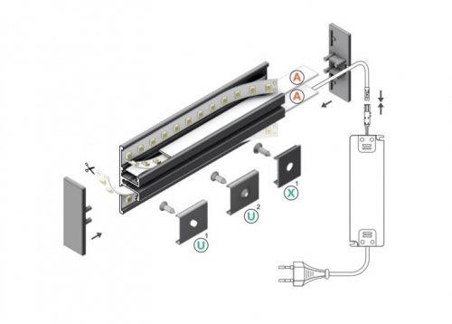 Заглушки TOPMET для декоративного профиля BACK-10 13х40мм Z/back-10 Silver