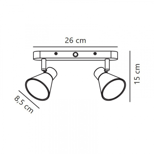 Світильник накладний Nordlux спот Eik під лампи 2xGU10 IP20 поворотний білий 45770101
