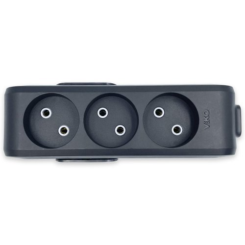 Колодка 3 гнезда Viko Multi-let без заземления черная 90132300