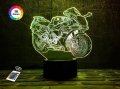 3D светильник "Мотоцикл 8" с пультом+адаптер+батарейки (3ААА) 09-059