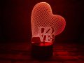 3D світильник "LOVE" з пультом+адаптер+батарейки (3ААА) 3DTL-0004