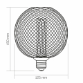 LED лампа Videx Filament G125 4W 1800K E27 черная VL-DBMC125150