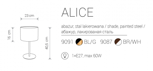 Настільна лампа Nowodvorski ALICE 9091